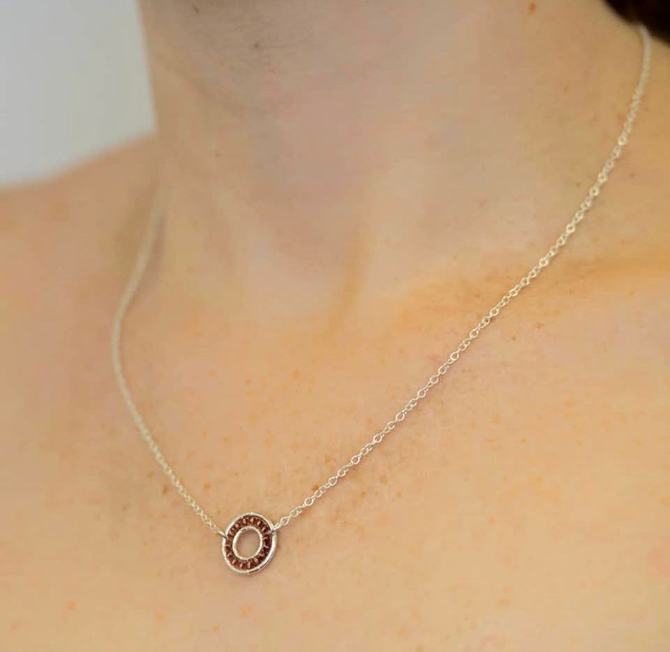Sterling Silver Eternity Charm Necklace