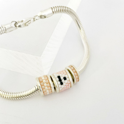 Sterling Silver Beaded Charm Bracelet